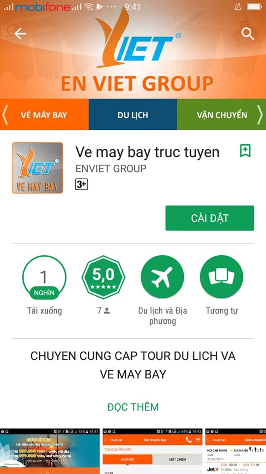 Tải app đặt vé