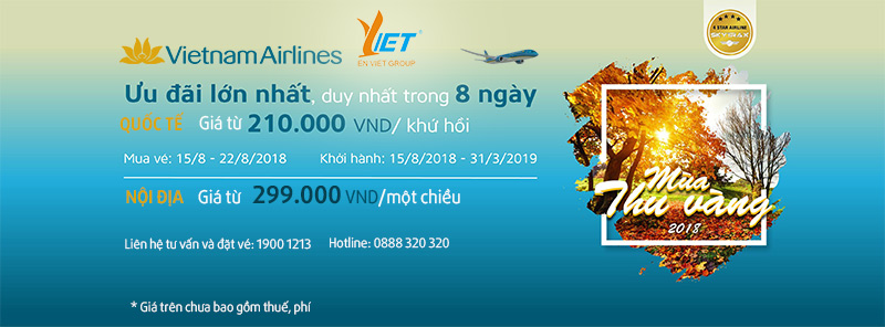 Vé máy bay khuyến mãi mùa thu 2018
